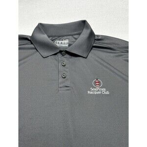 Under Armour Racquet Club Shirt Mens Large Polo Short Sleeve Seaside Gray